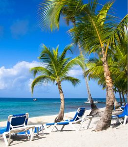 I Caribien har de lækre strande, sol, blåt hav og svajende palmer